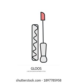 gloss lipstick vector type icon