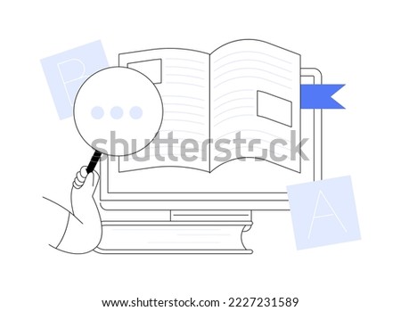 Glossary abstract concept vector illustration. Website element, company web page, menu bar, reference source, terms and explanations, glossary, professional dictionary, UI abstract metaphor.