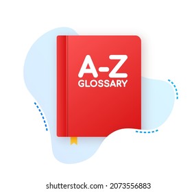 Glossary Book. Badge with book. Dictionary icon. Vector stock illustration.