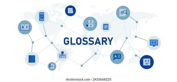 glossary book dictionary vocabulary or ebook for read information knowledge education