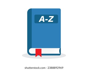 Glossary book icon in flat style. Guidebook encyclopedia vector illustration on isolated background. A-Z notebook sign business concept.
