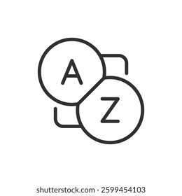 Glossary book icon in flat style. Guidebook encyclopedia vector illustration on isolated background. A-Z notebook sign business concept.