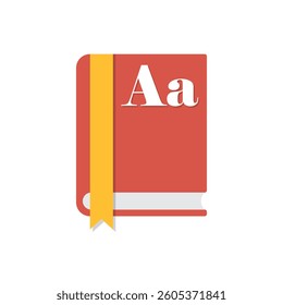 Glossary book icon in flat style. Guidebook encyclopedia vector illustration on isolated background. A-Z notebook sign business concept.