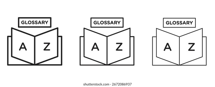 Glossary icon. Simple element illustration. Can be used for web and mobile.