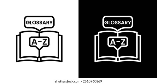 Glossary icon Vector isolated outline drawing.