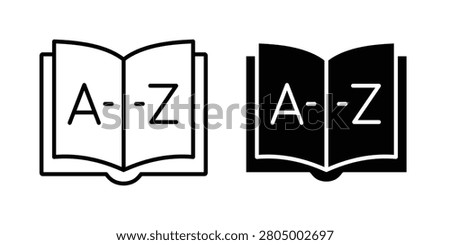 Glossary icons in different styles. Simple icon design