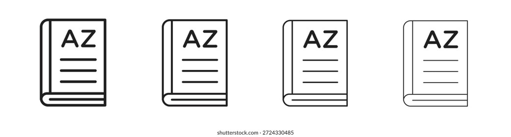 Ícones de glossário para conceito móvel e cor de design web editável