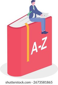 Glossary, press, newsletter concept with tiny people. Mass media, online daily news magazine subscription abstract vector illustration set. Internet chatting and emails sharing web banners metaphor.

