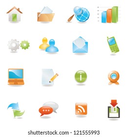 Glossy 3 D web icons set