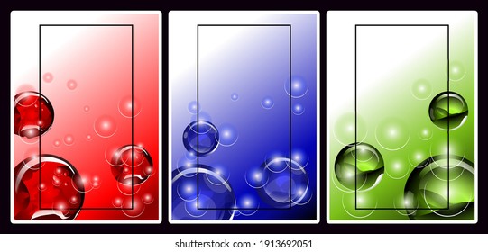Glossy 3D bubble-themed background in red, blue, and green gradient. Bold lighting and reflections create a futuristic, clean, and vibrant layout ideal for poster or digital graphic.