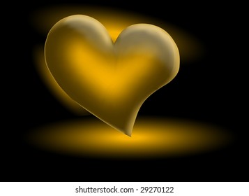 Glossy 3D Golden Heart (Vector)