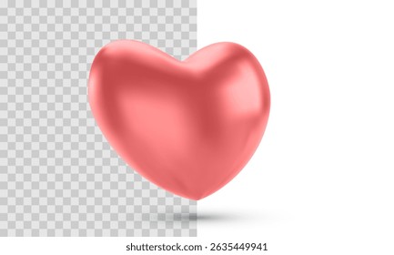 Glossy 3D Heart Icon Rendered In Minimal Style. Vector Illustration Of Romantic Symbol For Love, Social Media, Valentine's Day, Messaging Apps Or UI Design.
