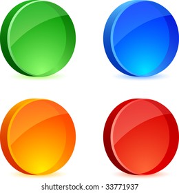 Glossy 3d icons. Vector illustration.