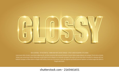 Glossy 3d style editable text effect template - Shutterstock ID 2165461651