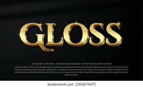 Plantilla de efecto de texto editable de estilo 3d brillante para logotipo y marca comercial