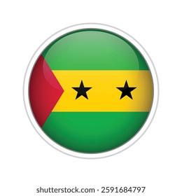 Glossy 3D vector flag of Sao Tome and Principe with realistic details