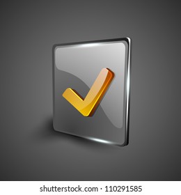 Glossy 3D web 2.0 check mark validation symbol icon set. EPS 10.