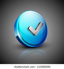 Glossy 3D web 2.0 check mark validation symbol icon set. EPS 10.