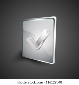 Glossy 3D web 2.0 check mark validation symbol icon set. EPS 10.