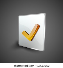 Glossy 3D web 2.0 check mark validation symbol icon set. EPS 10.