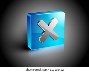 Juego de iconos de símbolo de validación de marca cruzada de la web 2.0 brillante 3D. EPS 10.
