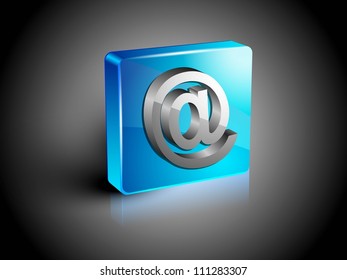 Glossy 3D web 2.0 email address 'at' symbol icon set. EPS 10.