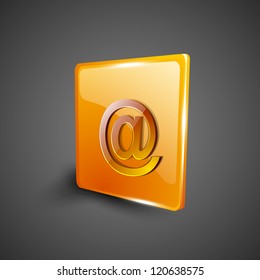 Glossy 3D web 2.0 email address 'at' symbol icon set. EPS 10.