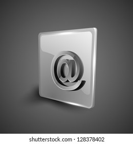 Glossy 3D web 2.0 email address 'at' symbol icon set. EPS 10.