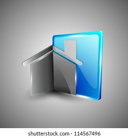 Glossy 3D Web 2.0 Home oder Homepage Symbol Symbol Set. EPS10.