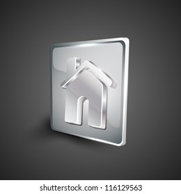 Glossy 3D web 2.0 home or homepage symbol icon set. EPS 10.