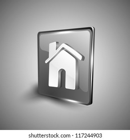 Glossy 3D web 2.0 home or homepage symbol icon set. EPS 10.