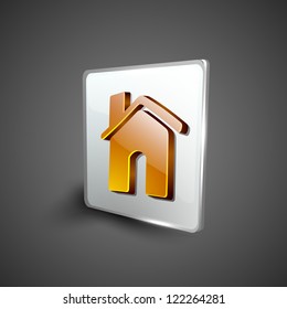 Glossy 3D web 2.0 home or homepage symbol icon set. EPS 10.