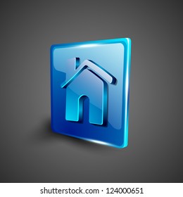 Glossy 3D web 2.0 home or homepage symbol icon set. EPS 10.