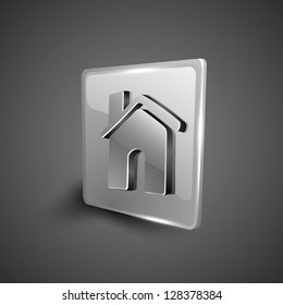 Glossy 3D Web 2.0 Home oder Homepage Symbol Symbol Set. EPS10.