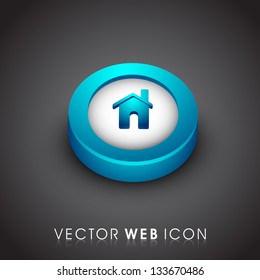 Ícone de símbolo de home page ou home page 3D brilhante. EPS 10.