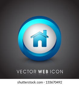 Ícone de símbolo de home page ou home page 3D brilhante. EPS 10.