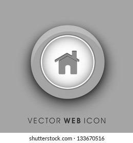 Icono de símbolo de hogar o página de inicio de la web 2.0 brillante 3D. EPS 10.