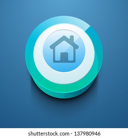 Glossy 3D Web 2.0 Home oder Homepage Symbol Symbol Set. EPS10.