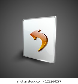 Glossy 3D Web 2.0 linke Pfeil Symbol gesetzt. EPS10.