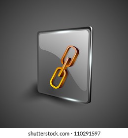 Glossy 3D web 2.0 link or connect symbol icon set. EPS 10.