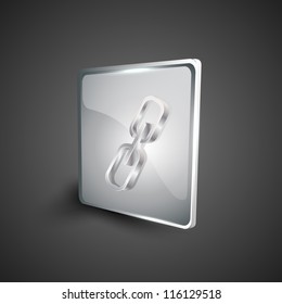 Glossy 3D web 2.0 link or connect symbol icon set. EPS 10.
