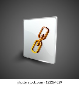 Glossy 3D web 2.0 link or connect symbol icon set. EPS 10.