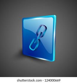 Glossy 3D web 2.0 link or connect symbol icon set. EPS 10.