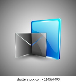 Glossy 3D web 2.0 message symbol icon set. EPS 10.