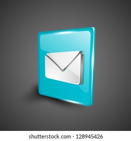Glossy 3D Web 2.0 Nachrichten Symbol Symbol gesetzt. EPS10