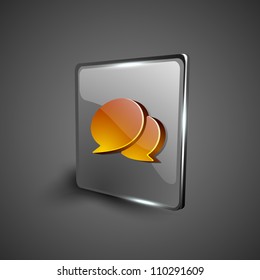 Glossy 3D web 2.0 messenger symbol icon set. EPS 10.