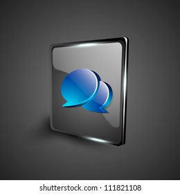 Glossy 3D web 2.0 messenger symbol icon set. EPS 10.