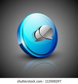 Glossy 3D web 2.0 messenger symbol icon set. EPS 10.