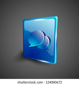 Glossy 3D web 2.0 messenger symbol icon set. EPS 10.
