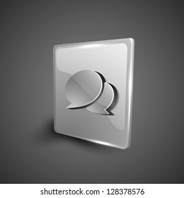 Glossy 3D web 2.0 messenger symbol icon set. EPS 10.
